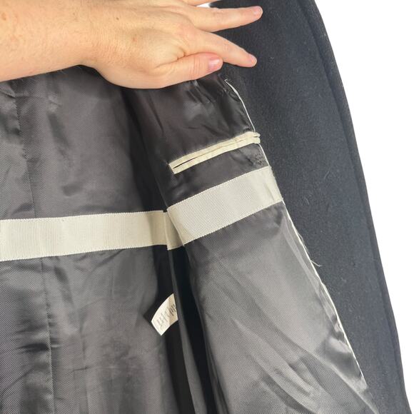 Talbots Italian Wool Blend Stadium Coat Zip Up Size 6 Black Longline Classy - Picture 7 of 16